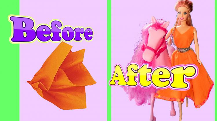 DIY Barbie Dress Making Easy No Sew Clothes for Barbies