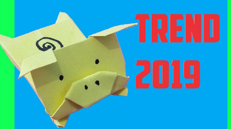 Origami pig trend 2019