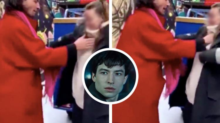 Internetā nopludināts video, kurā redzams, kā Ezra Millers žņaudz savu fani