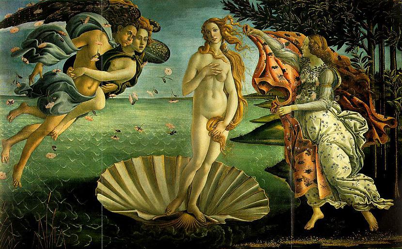 Gleznas pamatā ir sengrieķu... Autors: historian Sandro Botičelli „Venēras dzimšana”