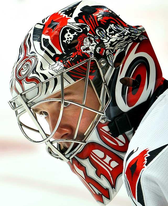 Cam Ward  Carolina Hurricanes Autors: cornflakes Zīmējumi uz vārtsargu ķiverēm.