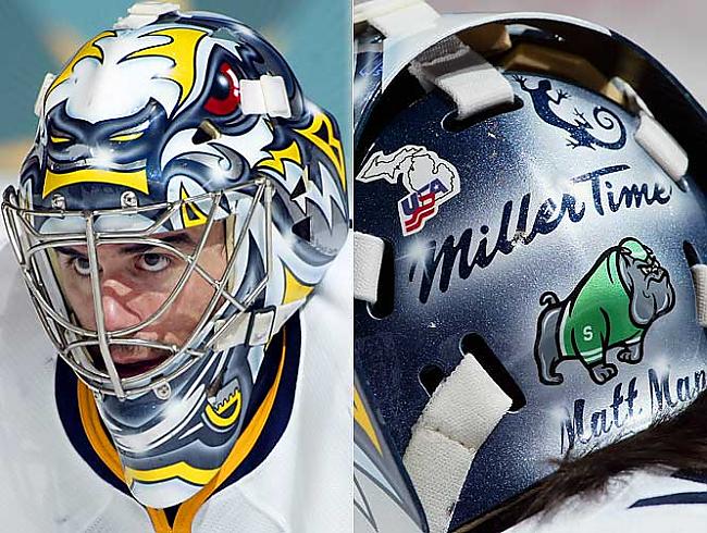 Ryan Miller  Buffalo Sabres Autors: cornflakes Zīmējumi uz vārtsargu ķiverēm.