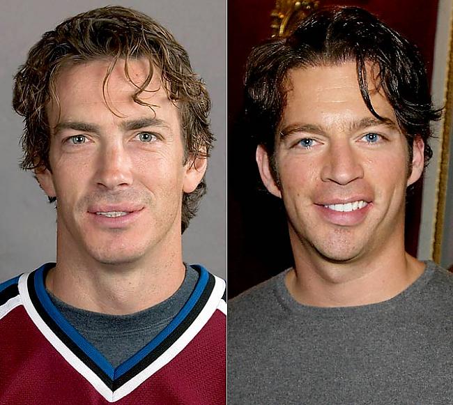 Joe Sakic un Harry Connick Jr Autors: King Ring Hokejistu un aktieru vienādības.