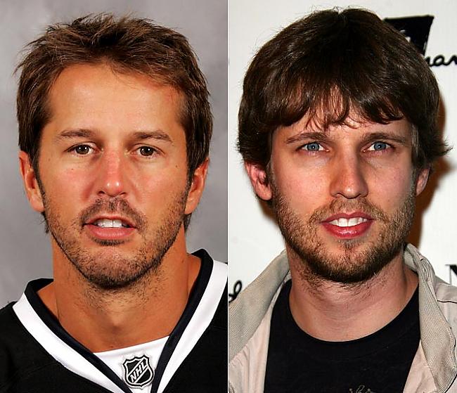 Mike Modano un Jon Heder Autors: King Ring Hokejistu un aktieru vienādības.