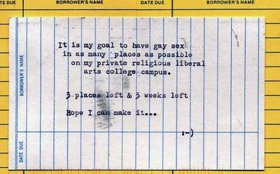 It is my goal to have gay sex... Autors: GV666 PostSecret (1.daļa)