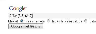 Ierakstam formulu Autors: jenssy Googles triks, vai vnk. kalkulators!