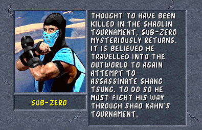 mortal kombat 2 Subzero Autors: Fosilija Miljakie speletaji