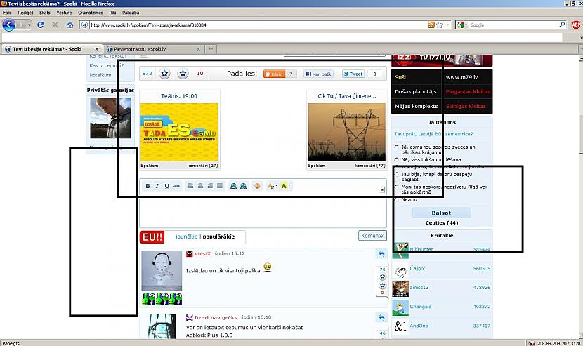 Tad refreshojam ielādējām pa... Autors: satriecosais Tev izbesīja reklāma un tu lieto mozilla ?