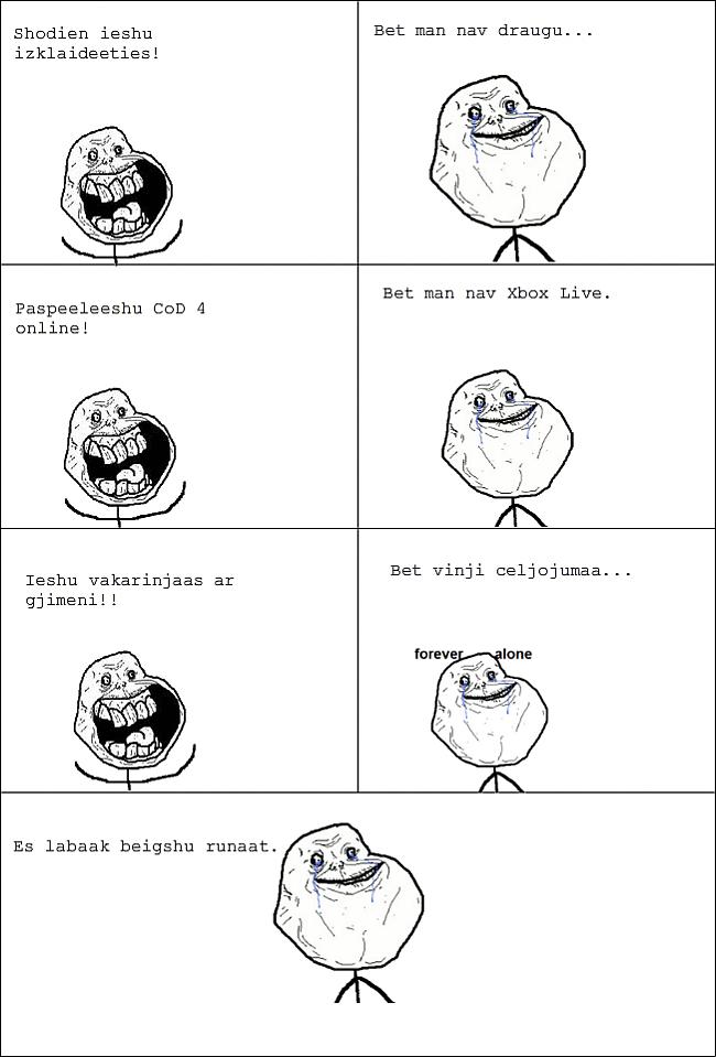  Autors: Fennex Forever Alone komiksi.