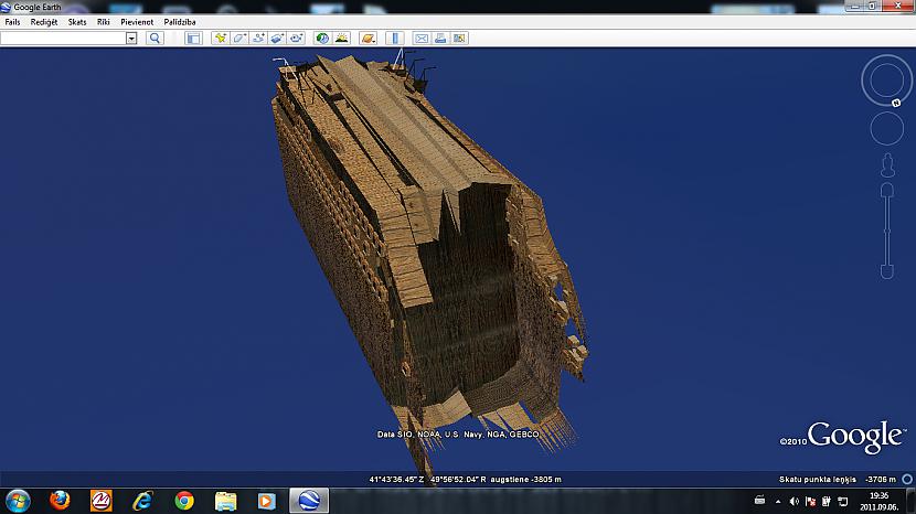 Как найти титаник в google earth