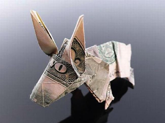 Suns vai ēzelis Autors: Asiņainā Mērija Origami no naudas.