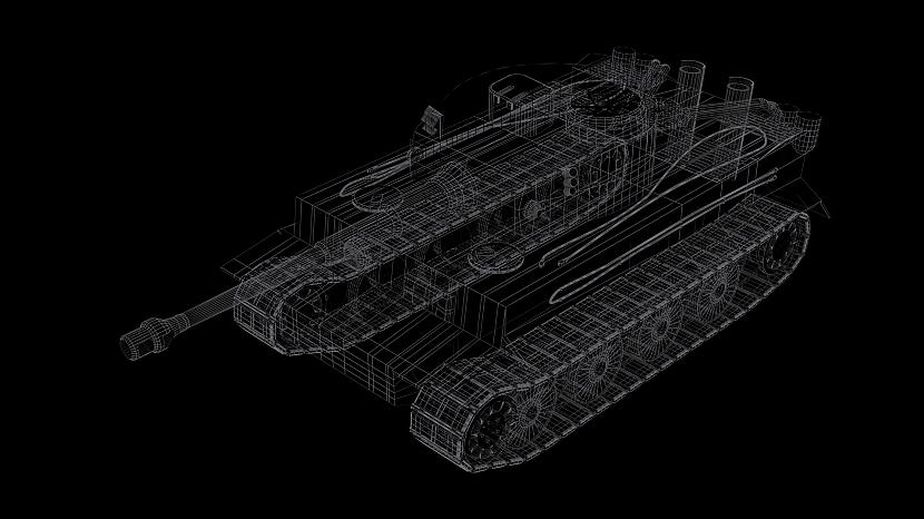 Šeit ir wireframe modelis Autors: godie 3DS MAX Panzerkampfwagen Tiger