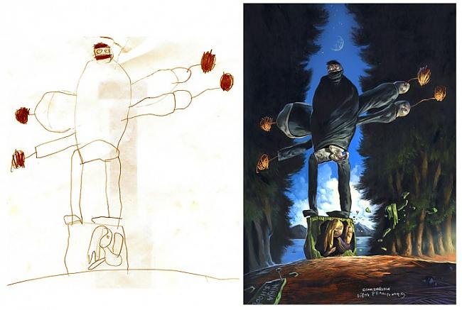  Autors: R1DZ1N1EKS Bērnu zīmējumi, kas pārtaisīti par īstiem mākslas dar