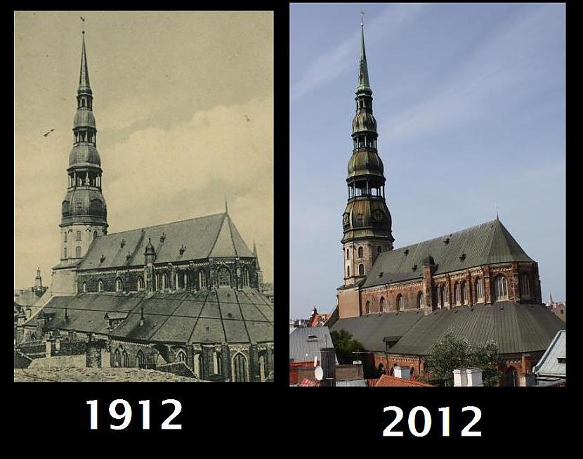Pēterbaznīca Autors: Se0ne Rīgas objekti 1912. vs 2012. gads