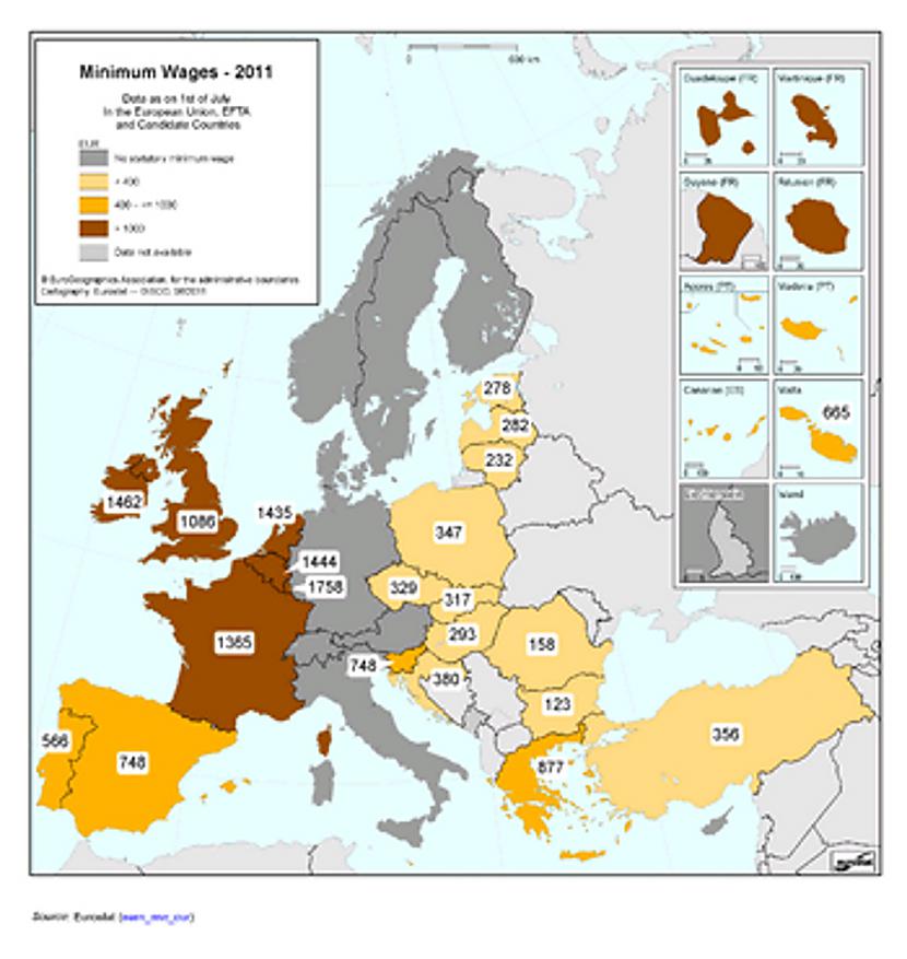 Eiropas minimālās algas Autors: Masons Salīdzināsim