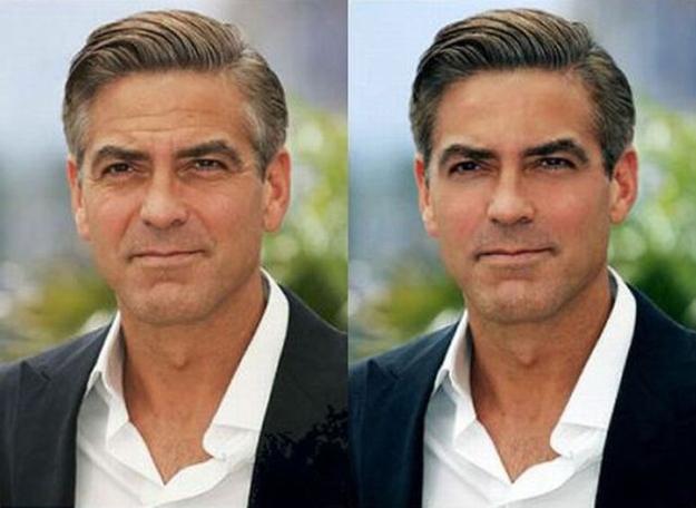 George Clooney Autors: zegsī habit Before & After Photoshop