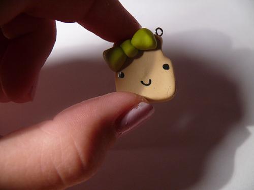 Tostermaize ar zaļu bantīti Autors: Anchaaa Polymer clay charms