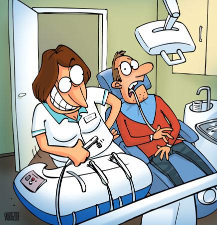 Zobārste ņemdama rokās urbi... Autors: IcyWolfBrain Karikaturas  ar FHM.