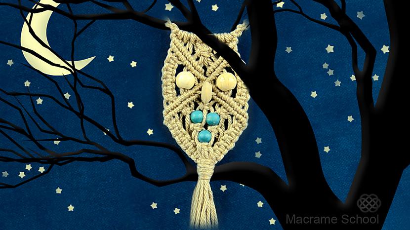 Makramē pūce  Macrame owl Autors: macrame Kaklarota - Pūce. (DIY)