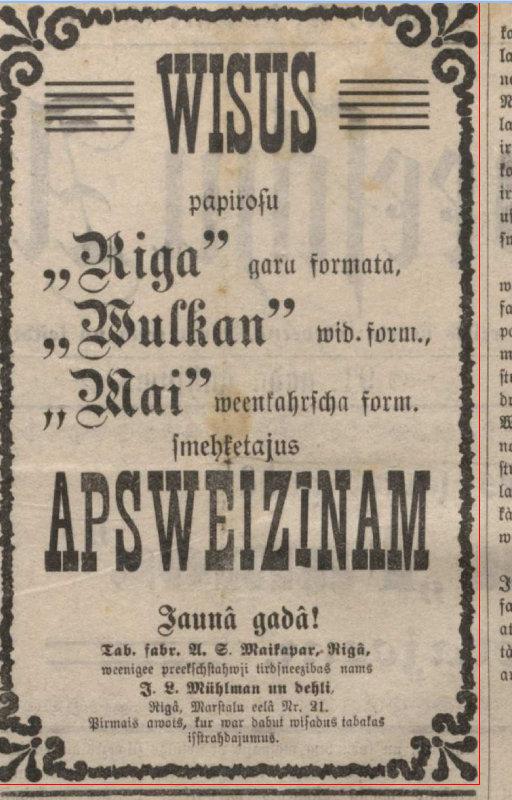 Laika posmā no 1901  1915gadam... Autors: Werkis2 Reklāma pirms 100 gadiem  laikrakstā "Latviešu Avīzes" (1822-1915).