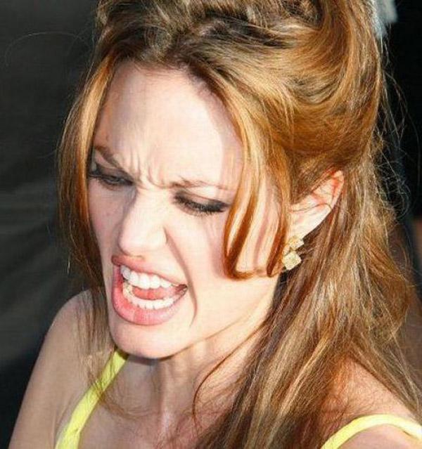 Angelina Jolie funny faces. - Spoki