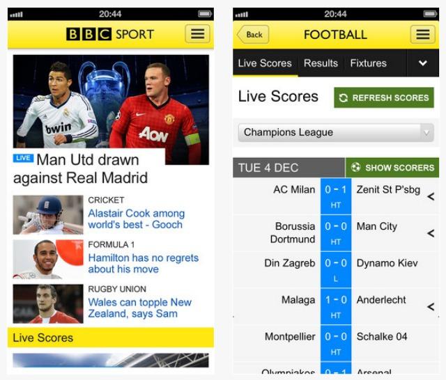 BBC Sport aplikācija palīdzēs... Autors: Neticamaiss Aplikācijas kuras nevēlies palaist garām.