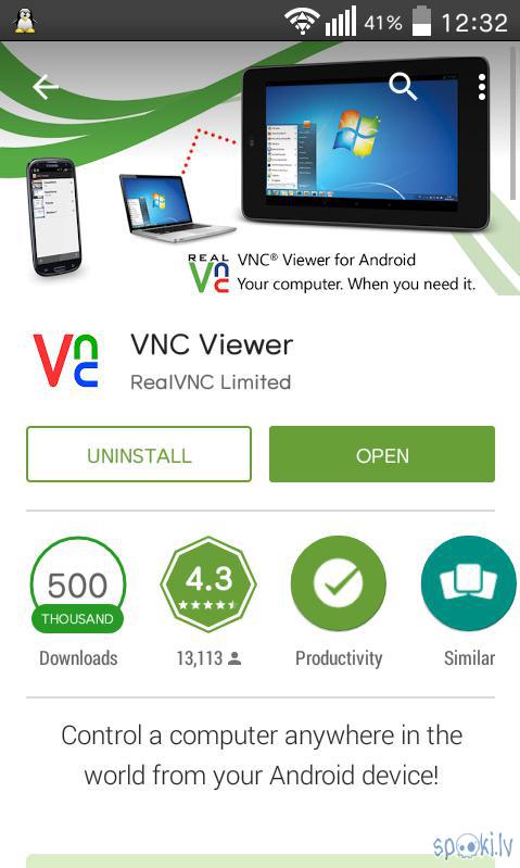 Tagad jāielādē tikai VNC... Autors: THCBLAZER Linux uz Android!