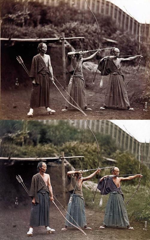 Slavenie japāņu loku šāvēji... Autors: arcaninee 10 vēsturiski melnbalti foto ieguvuši krāsas.