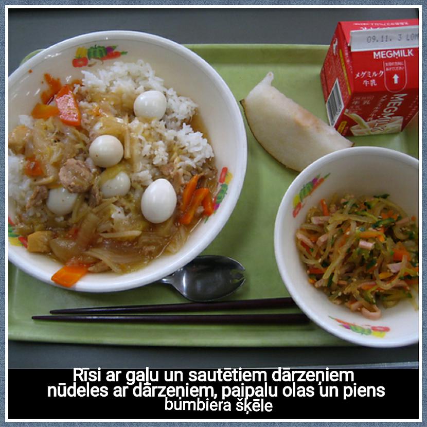 Rīsi ar paipalu olām un... Autors: ghost07 Ko dod ēst bērniem Japāņu skolās