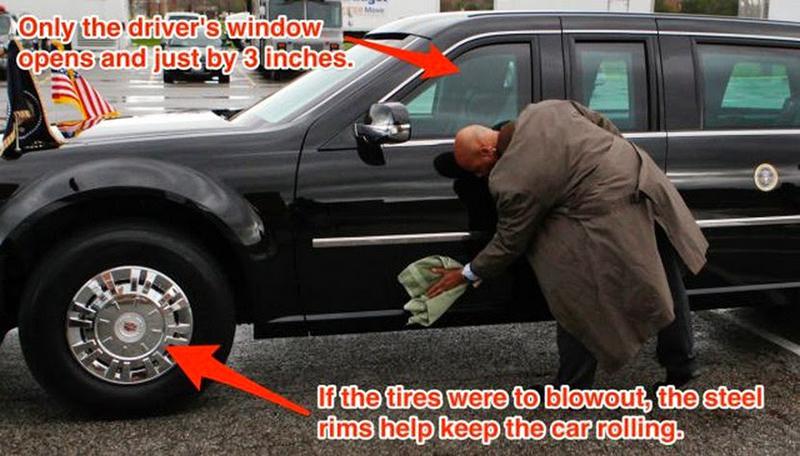 Vienīgo logu automobīlī var... Autors: Geimeris Ar kādu auto pārvietojas Baraks Obama?