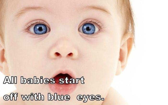 Visi bērni piedzimst ar zilām... Autors: Fosilija 10 interesanti fakti par cilvēkiem....