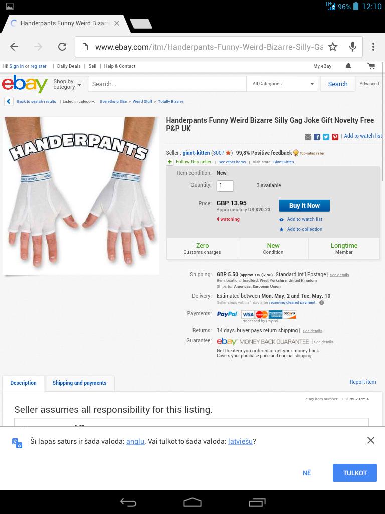 Man scaronķiet ka tavas rokas... Autors: Tvītotāja Dīvainas lietas no ebay 2