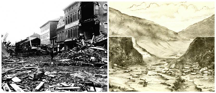 Džounstaunas plūdi 1889gada... Autors: Testu vecis Traģēdiju vietas: tad un tagad