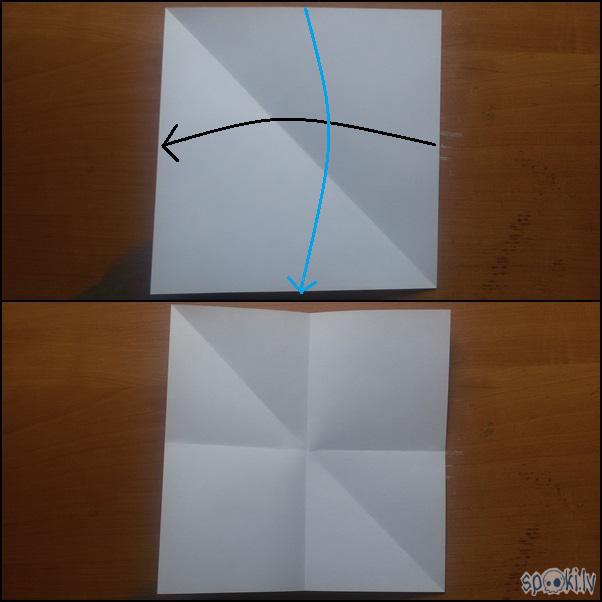 Pēc kvadrāta izgriescaronanas... Autors: Zviedriete How to: origami dzērvīte