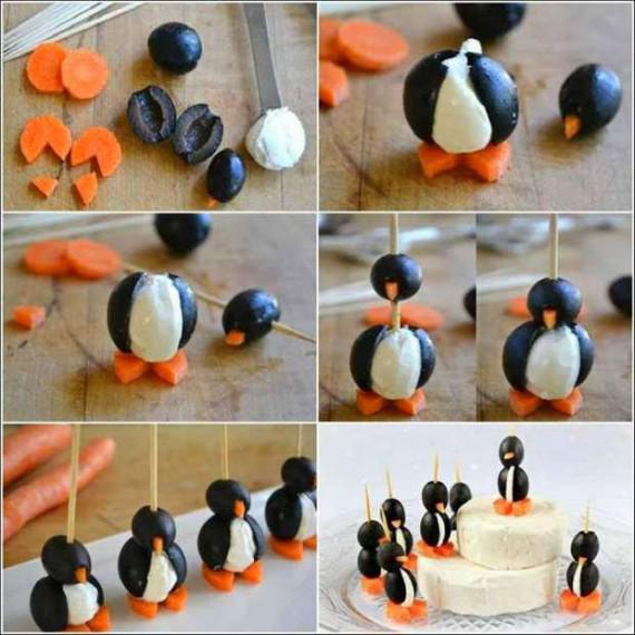 Olīvu pingvīni Autors: 100 A 20 vienkārši un stilīgi ēdiena dekori