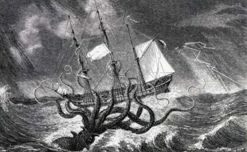 Vai kuģim uzbruka milzu... Autors: Testu vecis Fakti un teorijas par spoku kuģi "Mary Celeste"