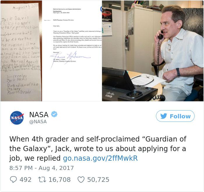 Scaronis darba pieteikums... Autors: matilde 9 gadus vecs puisēns pieteicās darbam NASA. Lūk, ko viņš saņēma atbildē!