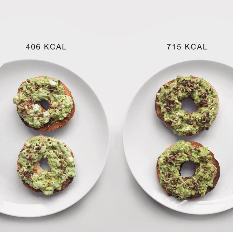 Kreisajā pusē beigelis puse no... Autors: 100 A Kaloriju atšķirība ēdienos, kuri nemaz nav tik atšķirīgi!
