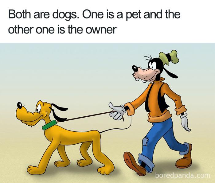 Abi ir suņi Viens mājdzivnieks... Autors: slepkavnieciskais Smieklīgi piemēri no multfilmu loģikas.