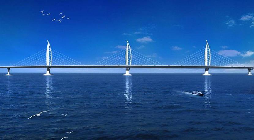 Scaronis projekts Ķīnai ir... Autors: matilde Pabeigta pasaulē iespaidīgākā tilta būvniecība Ķīnā. Tā garums - 55 kilometri!