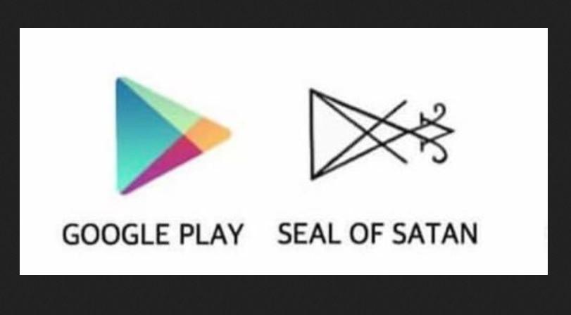 Google Play un sātana... Autors: Lestets Ezotēriskie simboli lielāko kompāniju emblēmās