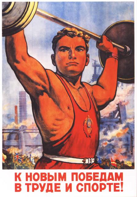 Uz jaunām uzvarām darbā un... Autors: Lestets PSRS sporta propagandas plakāti