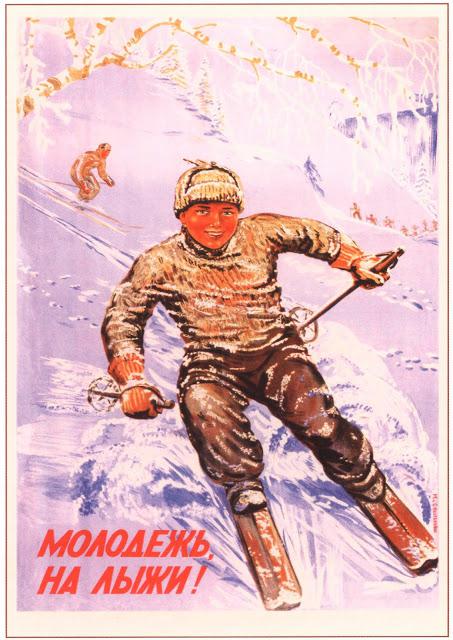 Jaunatne uz slēpēm Autors: Lestets PSRS sporta propagandas plakāti