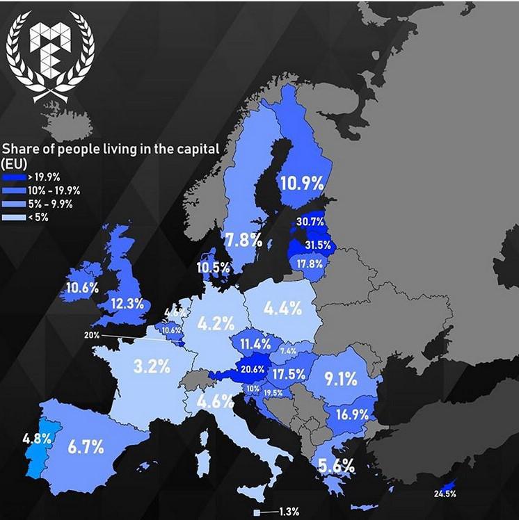 Lūk cik procenti katras valsts... Autors: The Diāna Pārsteidzošas Eiropas kartes, kuras Tev noteikti jāredz!