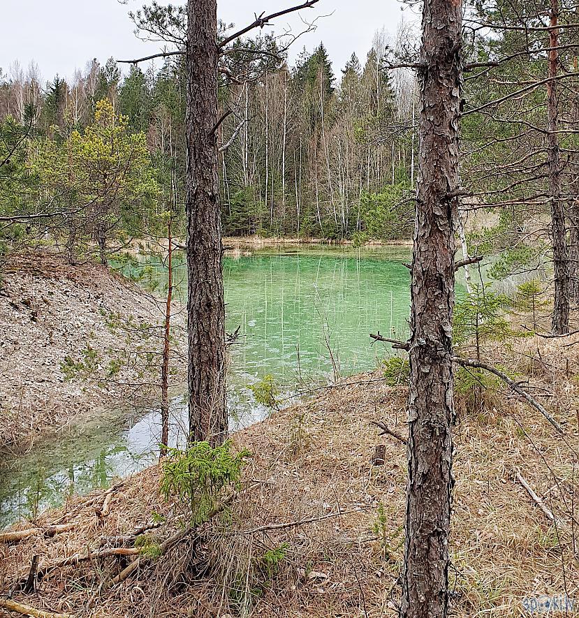 Ezeram ir arī neliela saliņa Autors: ghost07 Latvijā atrasts ezers ar tirkīzzilu ūdeni