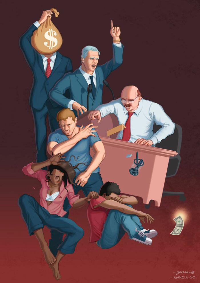 Vardarbības cikls Autors: Fosilija 19 skarbas ilustrācijas, kas parāda, kas mūsu sabiedrībai ir nepareizi
