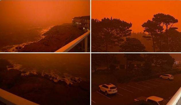 ldquo1030 no rīta Tumscarona... Autors: Fosilija ASV rietumu krasts rekordlielu ugunsgrēku dēļ izskatās kā no citas pasaules