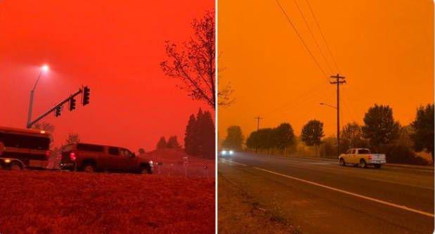 quotNav pat 4 no rīta... Autors: Fosilija ASV rietumu krasts rekordlielu ugunsgrēku dēļ izskatās kā no citas pasaules