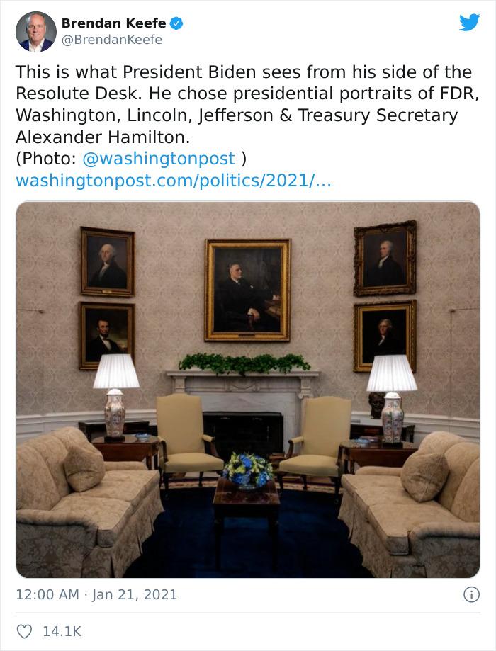 Cits prezidents citi izvēles... Autors: Lestets Kā atšķiras Donalda Trampa un Džo Baidena Ovālais kabinets?
