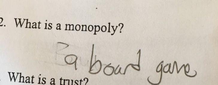 Jautājums Kas ir monopolsBērna... Autors: The Diāna 20 reizes, kad bērnu izdoma mājasdarbu pildīšanā bija patiešām smieklīga